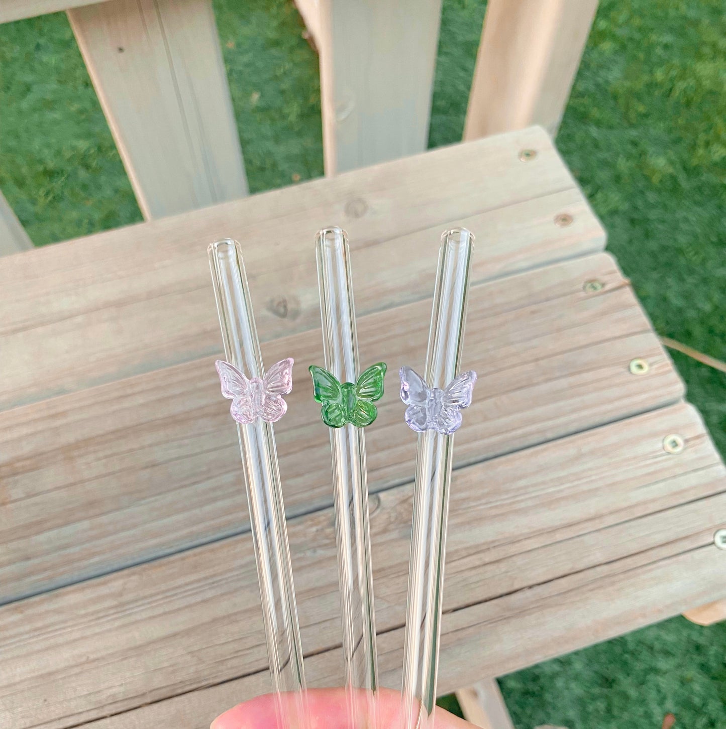 Butterfly Glass Straw